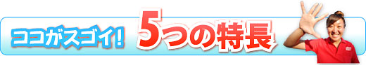 ココがすごい！5つの特長