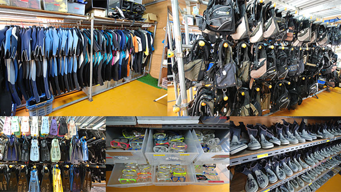 Variety of diving equipment
